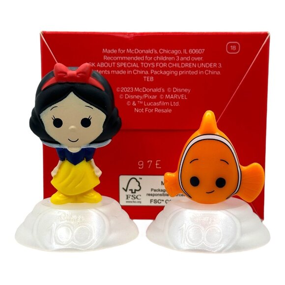 Disney McDonalds 100th Anniversary Snow White Nemo Surprise Toy Figures Set 18 - Picture 3 of 11